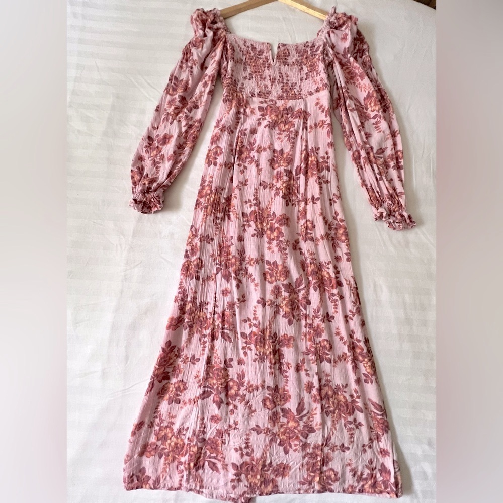 Free People Floral Pink Long Sleeve Dress - Picture 2 of 6